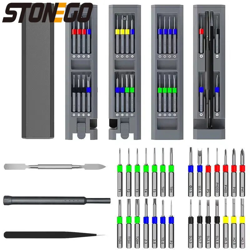 STONEGO Rechargeable Precision Electric Screwdriver Set With Magnetic Bits