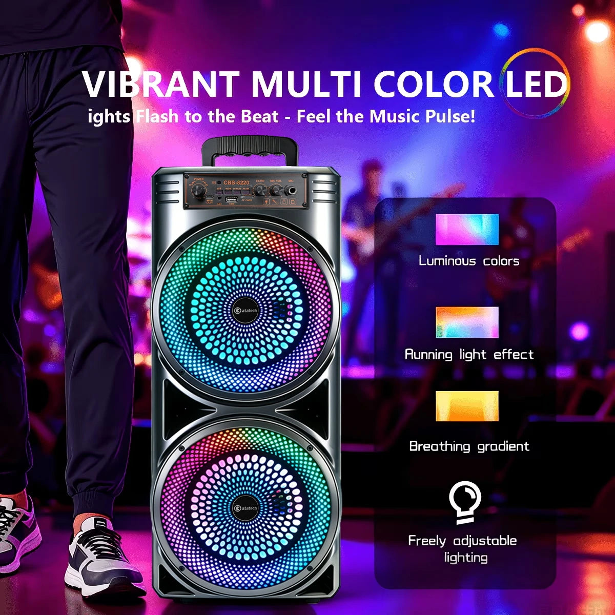 Floor Standing Bluetooth Speaker System With Wireless Portable Subwoofer