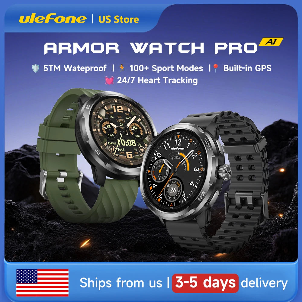 ULEFONE Armor Watch Pro AMOLED GPS Heart Rate Monitoring Smartwatch