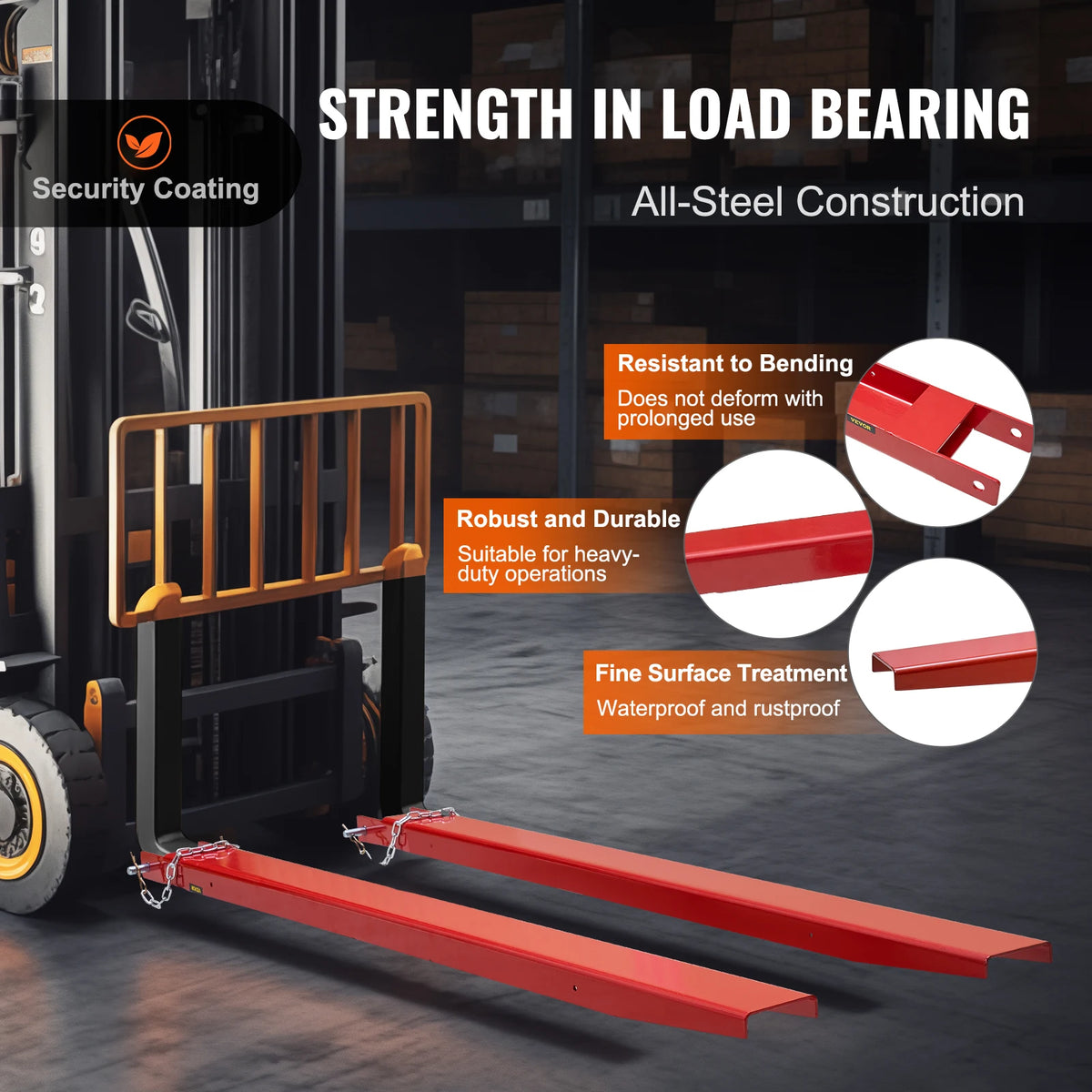 SucceBuy Carbon Steel Pallet Fork Extensions For Forklift Attachments