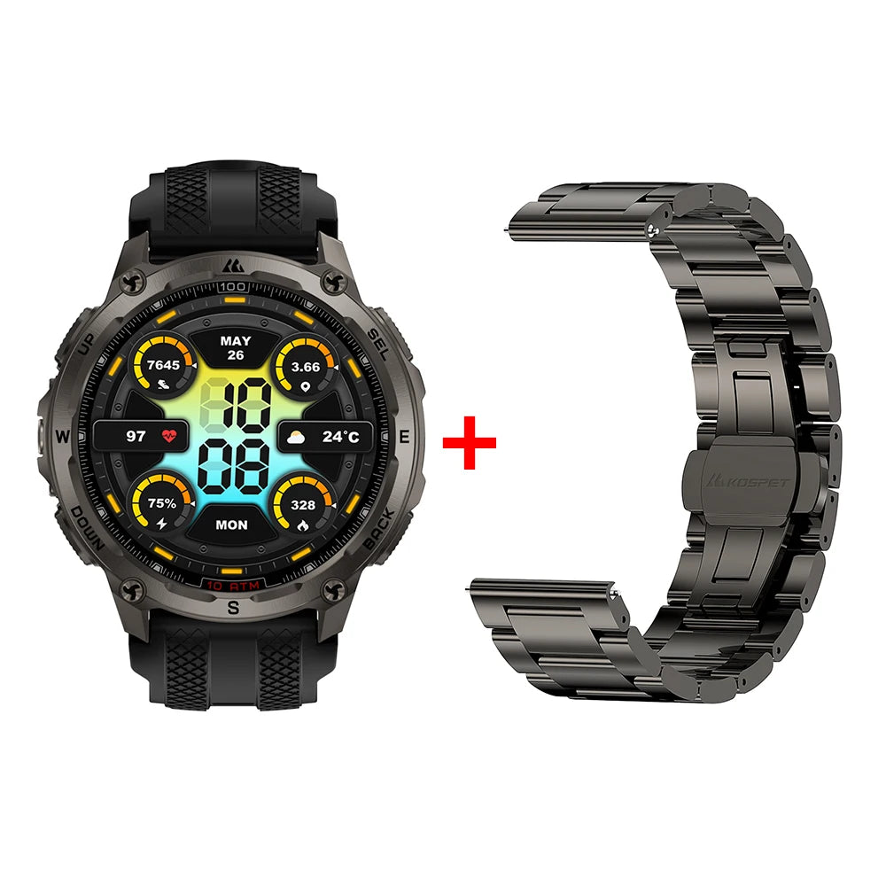 KOSPET Tank T4 Smartwatch GPS Offline Maps 10ATM Waterproof Android iOS