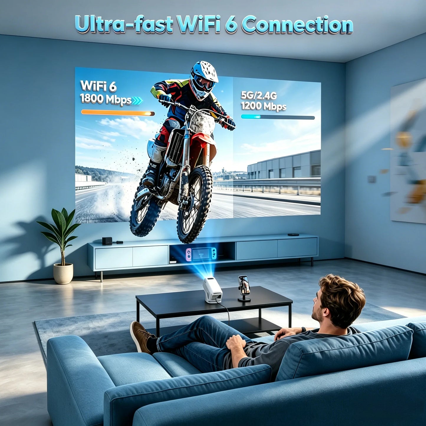 XGODY 4K LED Projector With WiFi 6 Bluetooth 5.0