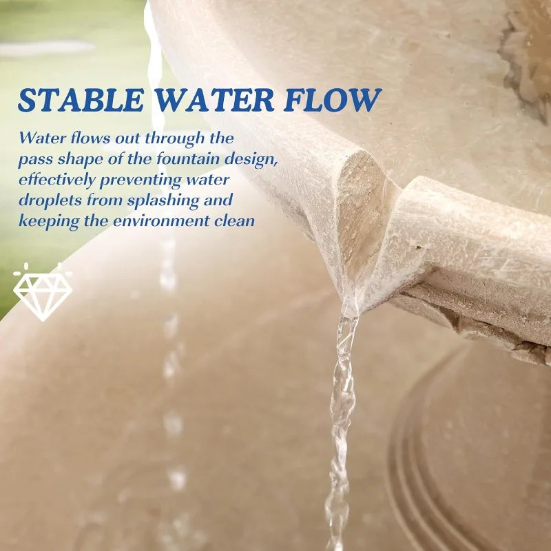 Italian Outdoor Water Fountain Garden Decor Durable Resin