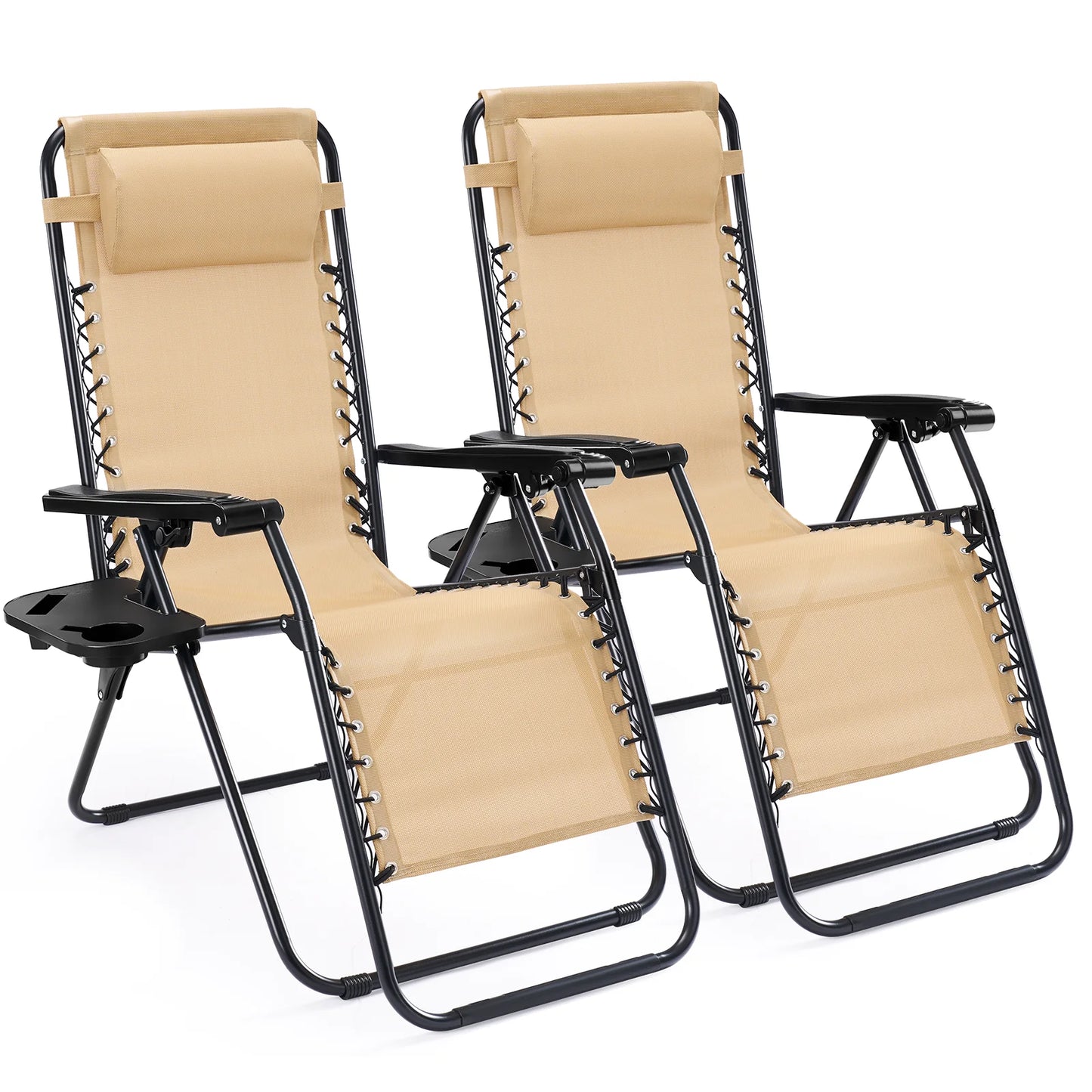 JHK Portable Zero Gravity Recliner Chairs Set Of 2 Outdoor Lounge Chairs