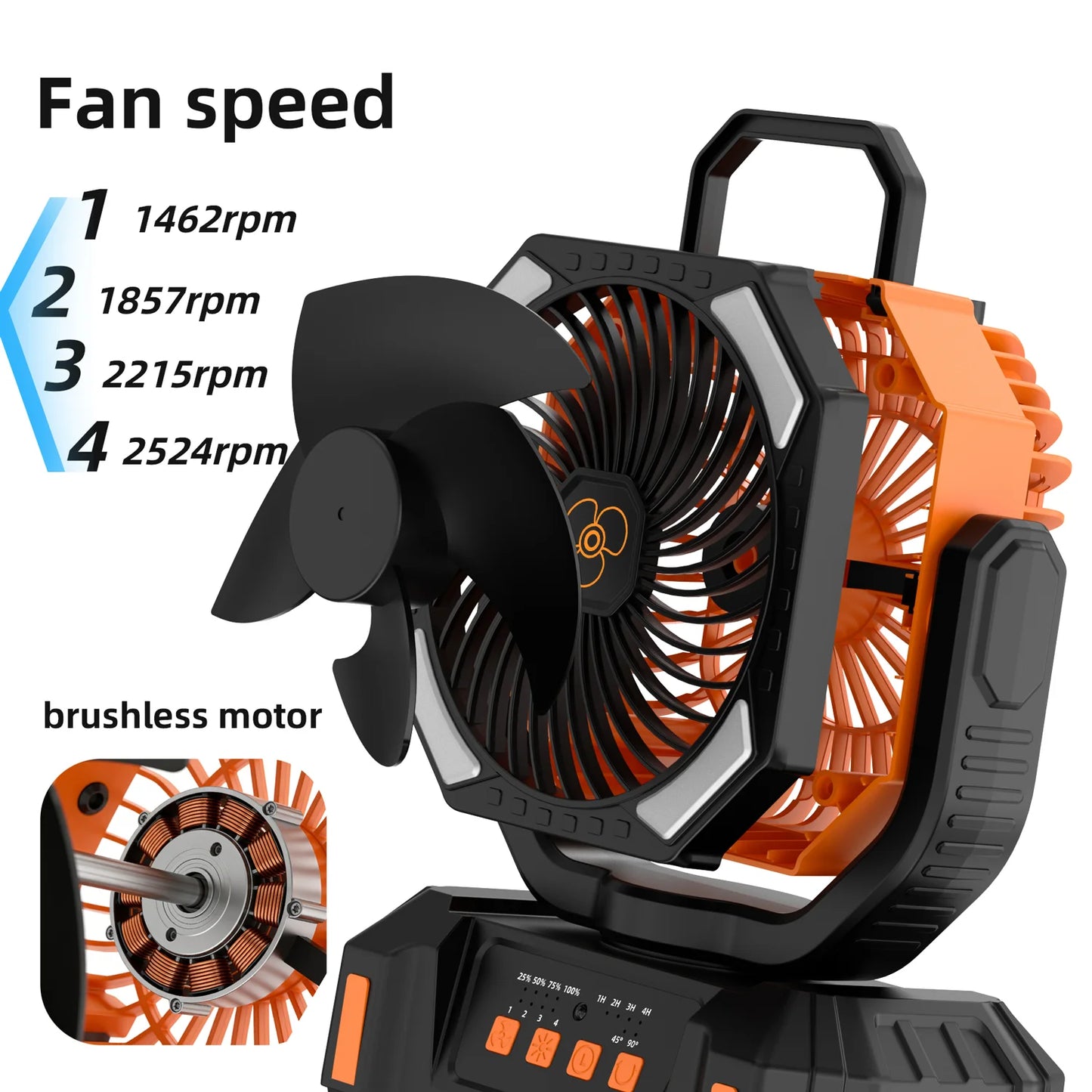 Portable Misting Fan With USB Rechargeable Battery And LED Lantern