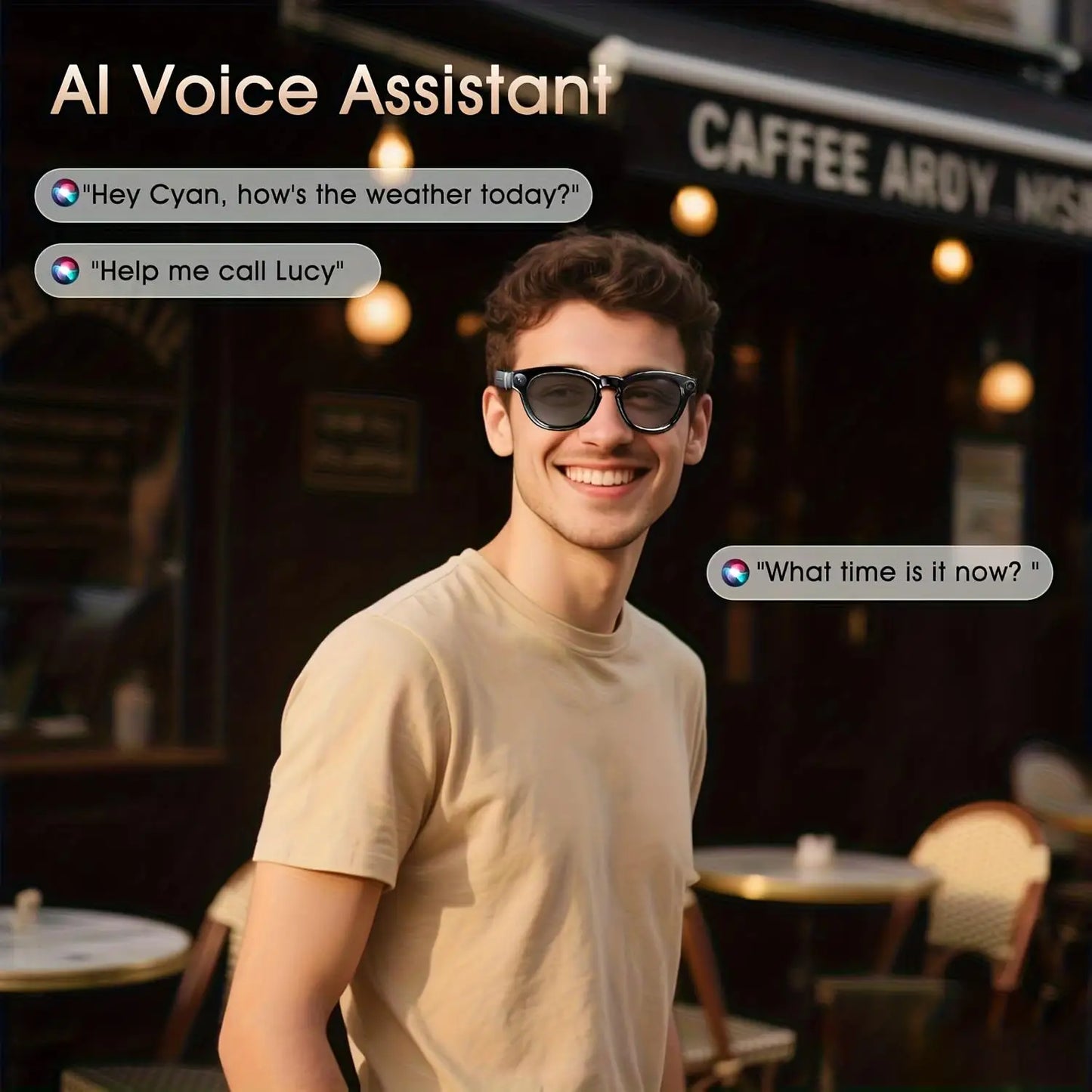 Smart Glasses Real-Time Translation AI Chat Assistant With 8MP Camera