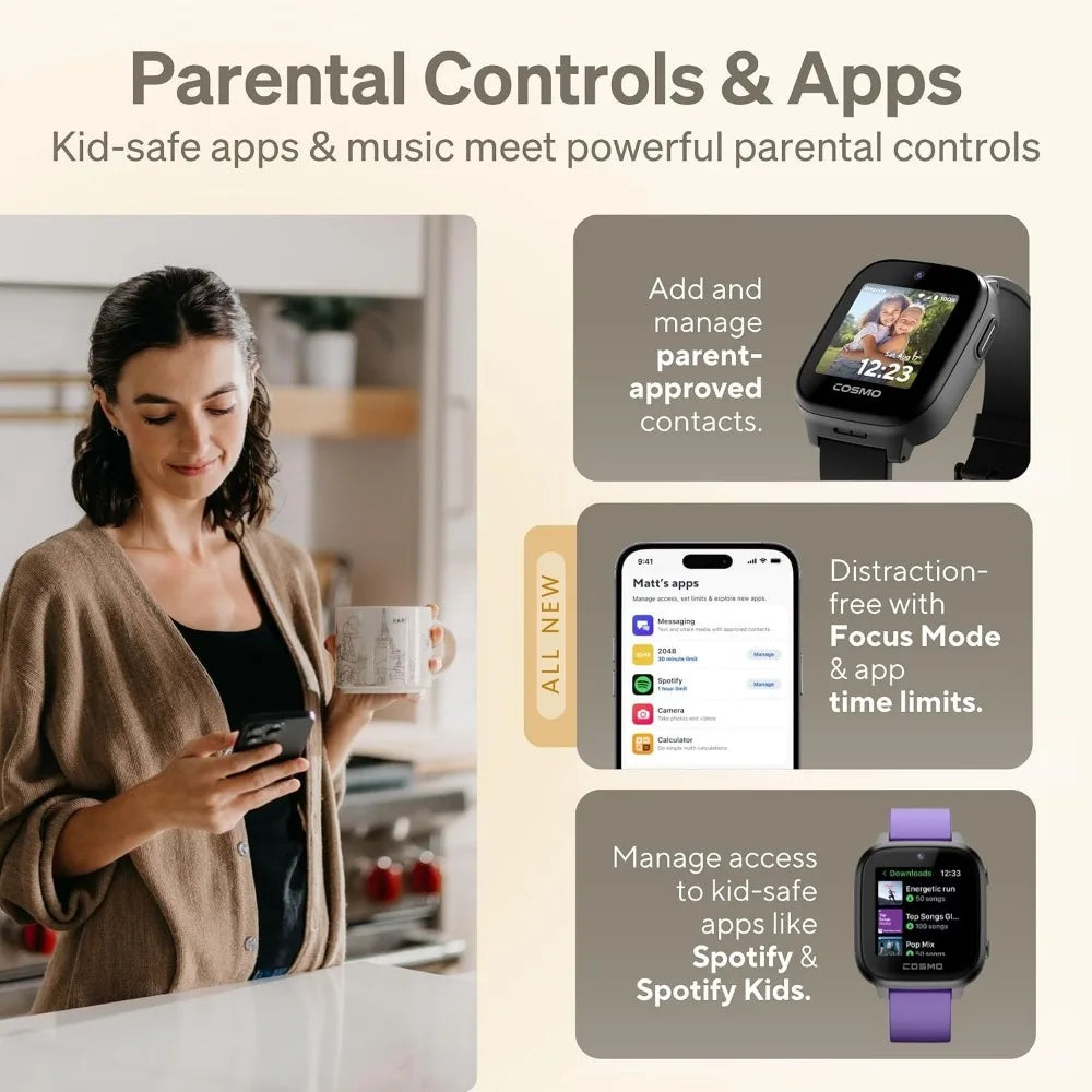 Kids GPS Smartwatch With Parental Controls SOS Alerts