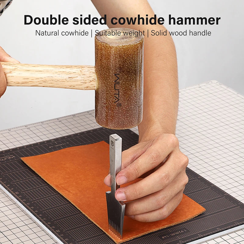 WUTA Rawhide Head Mallet Leather Craft Hammer For Jewelry Stamping