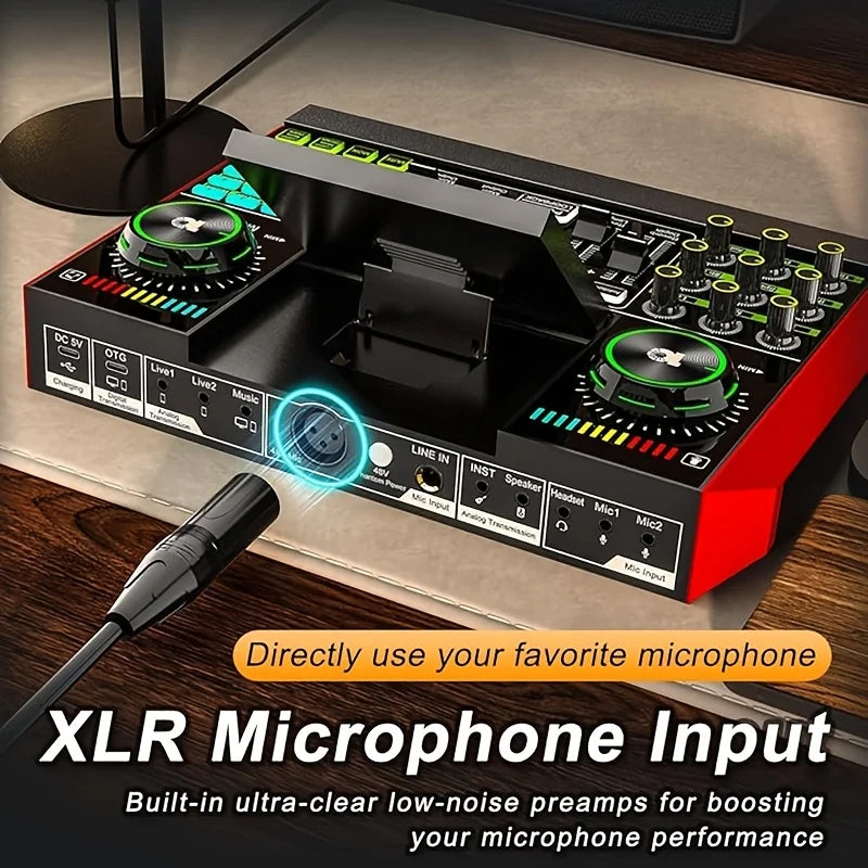 Tenlamp G10 Audio Mixer And Sound Card With Voice Changer And DJ Effects