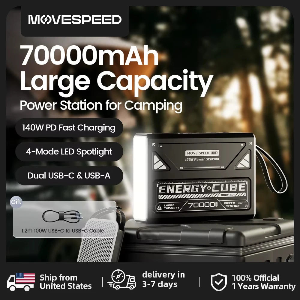 LED Camping Lantern 70000mAh Emergency Light For Outdoors