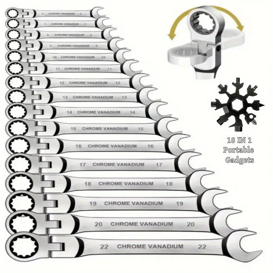 Flexible Ratcheting Wrench Set For Automotive Repair
