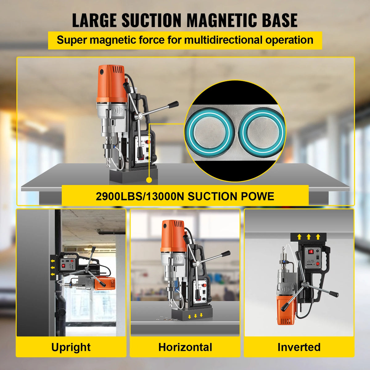 SucceBuy Magnetic Drill Press Kit With Annular Cutter Bits