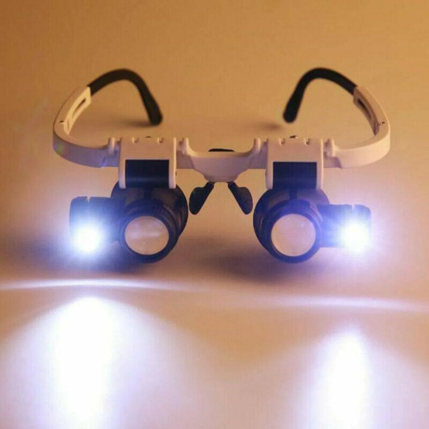 LED Light Magnifier Double Eye Loupe For Jeweler Watch Repair