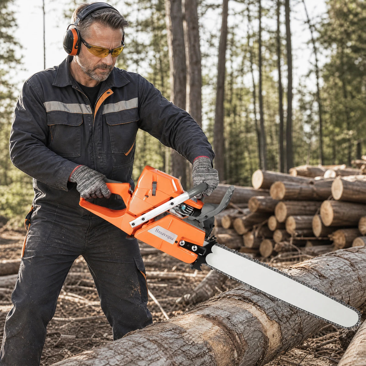 Gas Powered Professional Chainsaw for Logging Wood Cutting and Gardening