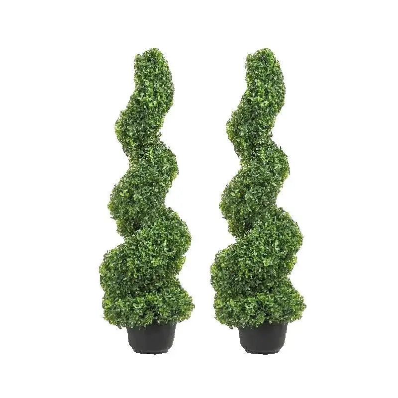 Artificial Boxwood Tower Topiary Spiral Plant For Outdoor Decor