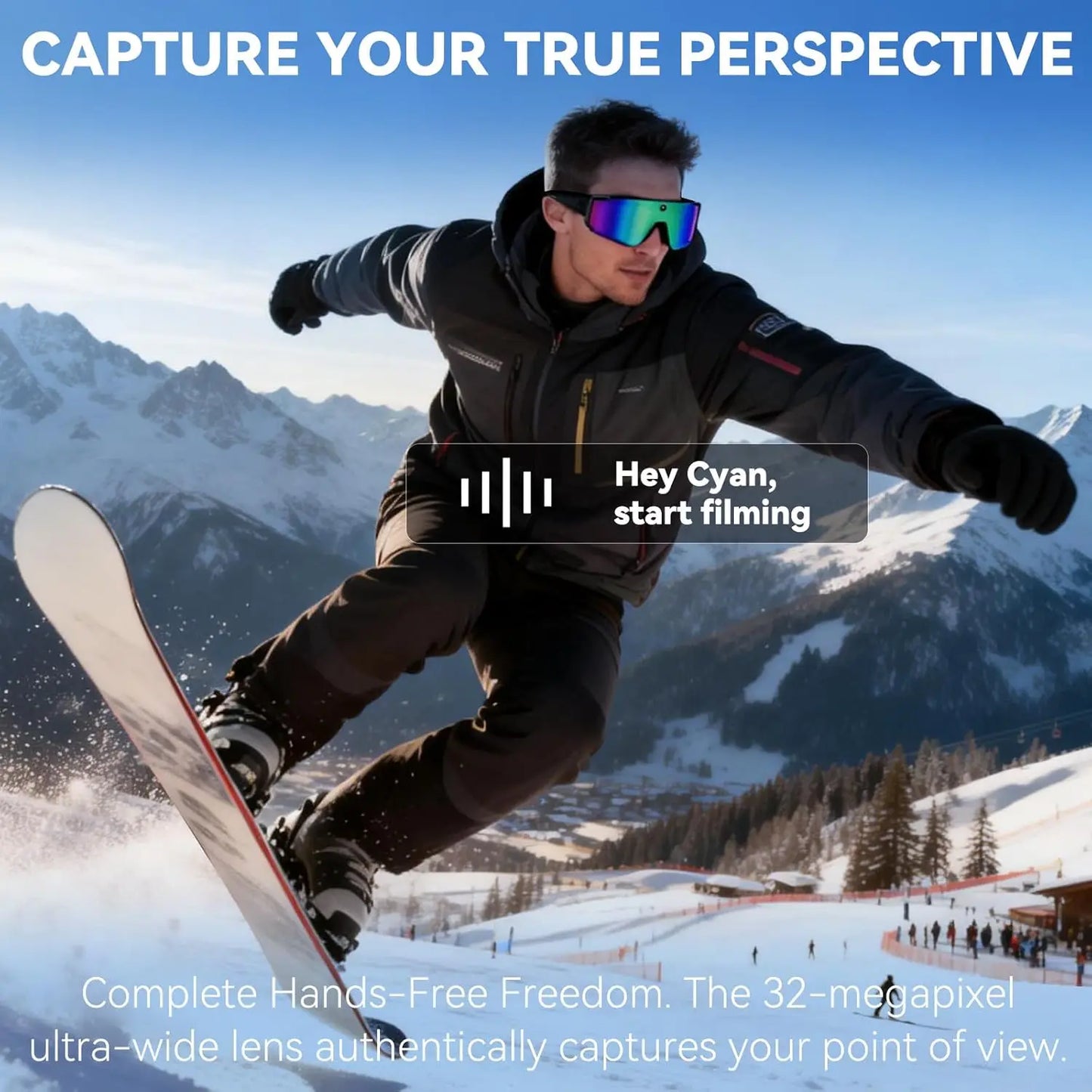 GUHUAVMI AI Smart Shooting Glasses With 800W Camera For Sports
