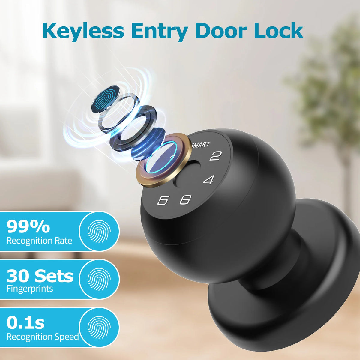 Viladepot Smart Fingerprint Door Lock With Keypad And App Control