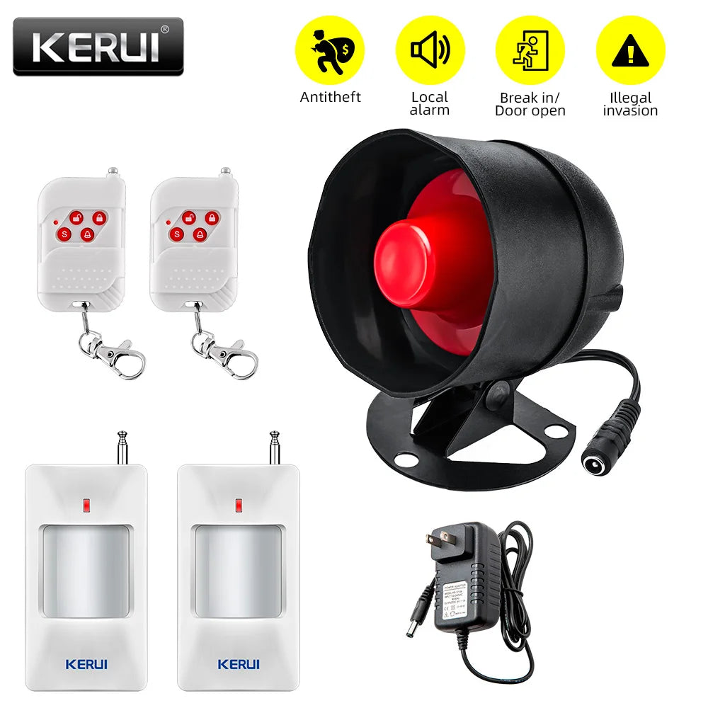 KERUI Wireless Security Alarm Kit With Door And Motion Sensors