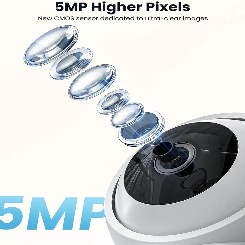 IEGEEK 5MP Indoor Security Camera With 2.4/5GHz WiFi Night Vision