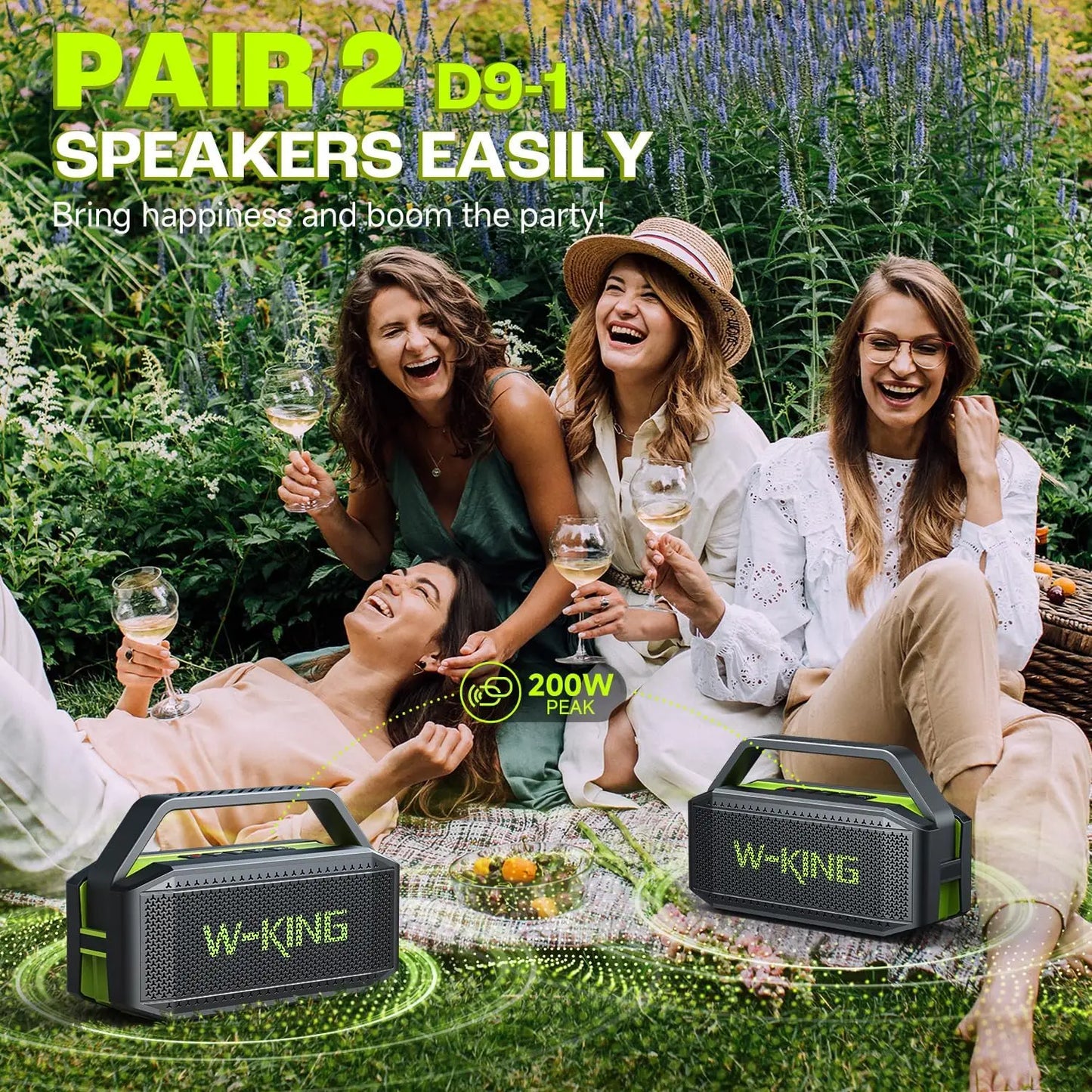 W-King D9-1 Portable Bluetooth Speaker 100W Peak