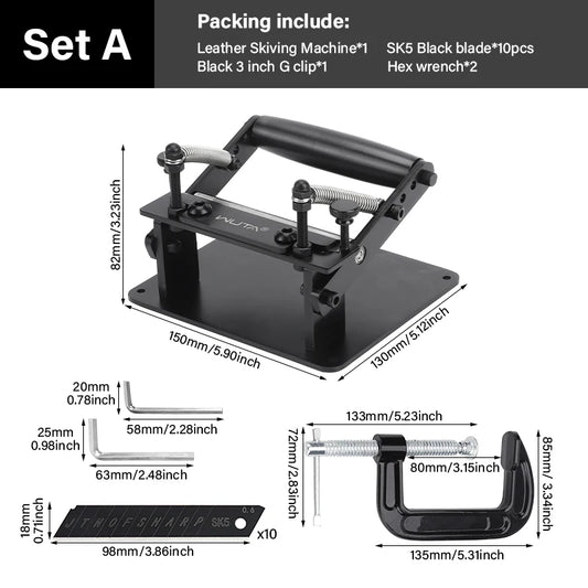 WUTA Manual Leather Skiving Machine for Belt and Strap Thinning