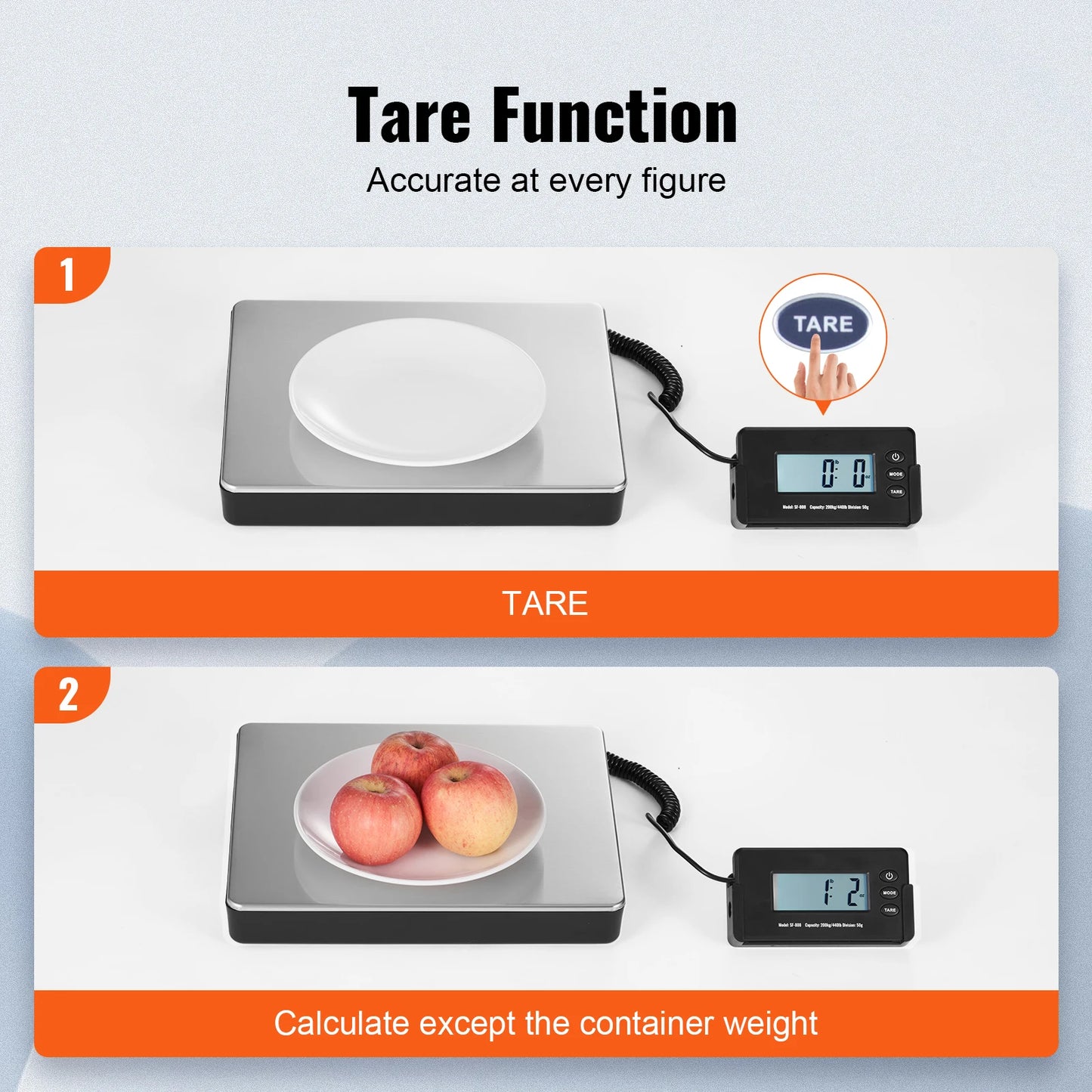 SucceBuy 440Lb Digital Shipping Scale With Timer And LCD Portable