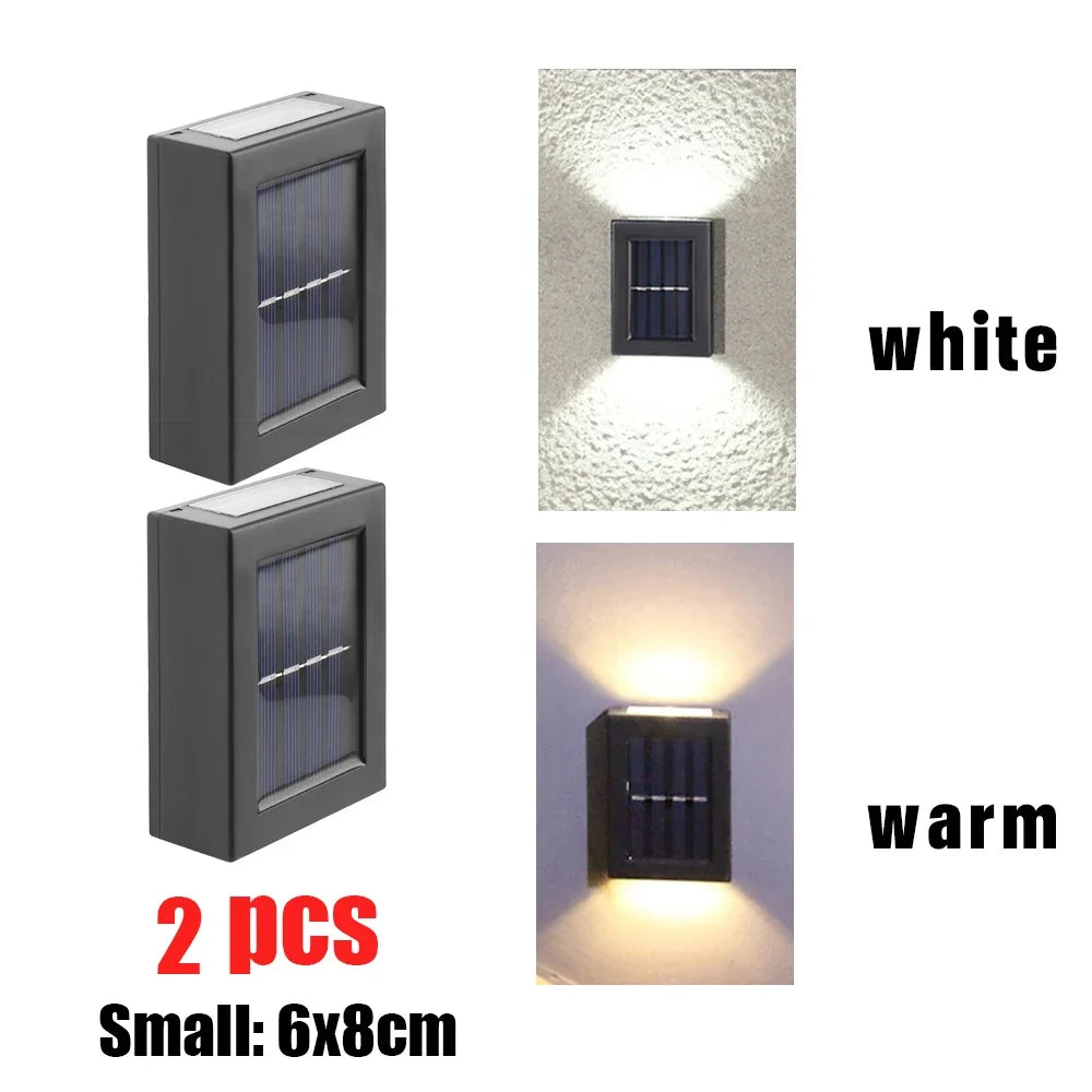 AlliLit Solar LED Wall Lights Outdoor Waterproof Garden Lamps