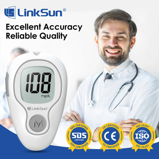 LinkSun Blood Glucose Meter Digital Glucometer Complete Kit