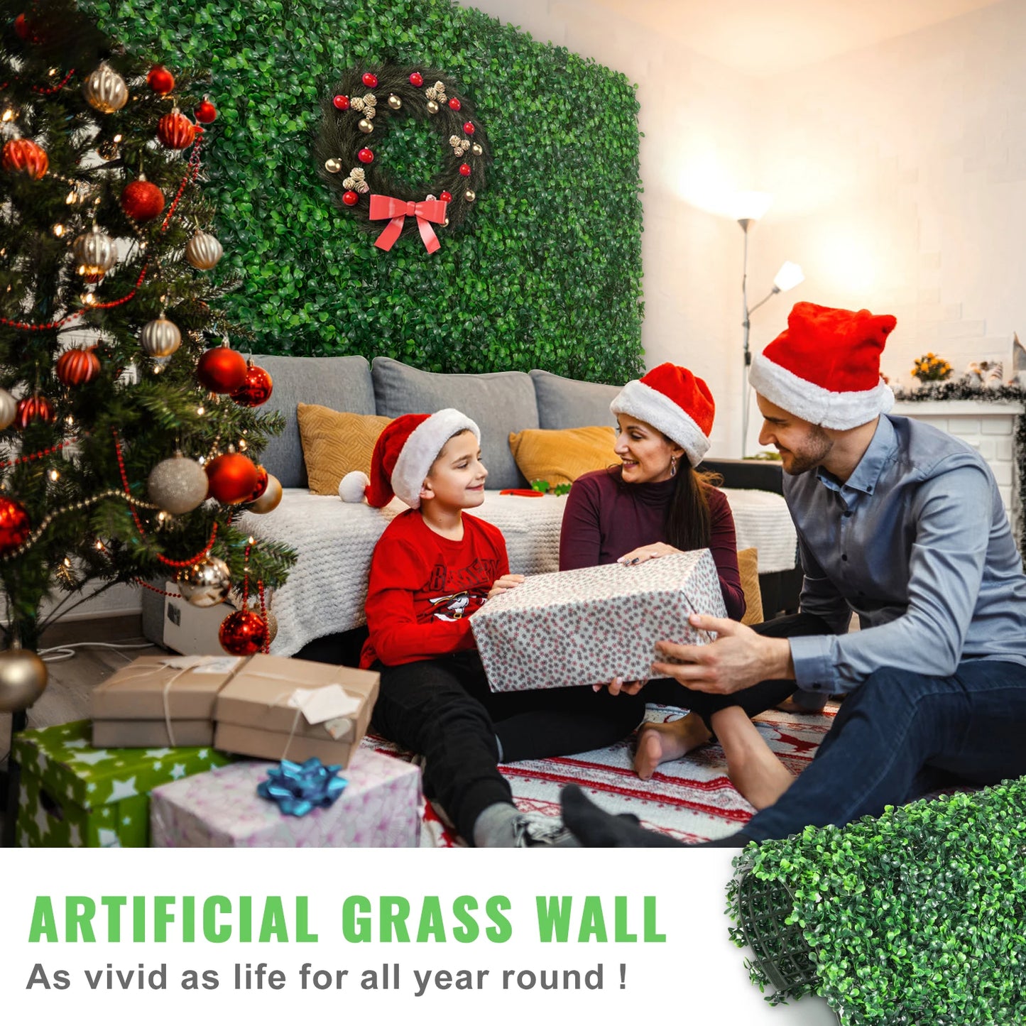 SucceBuy Boxwood Hedge Panels 12 Pack UV Protected Wall Backdrop