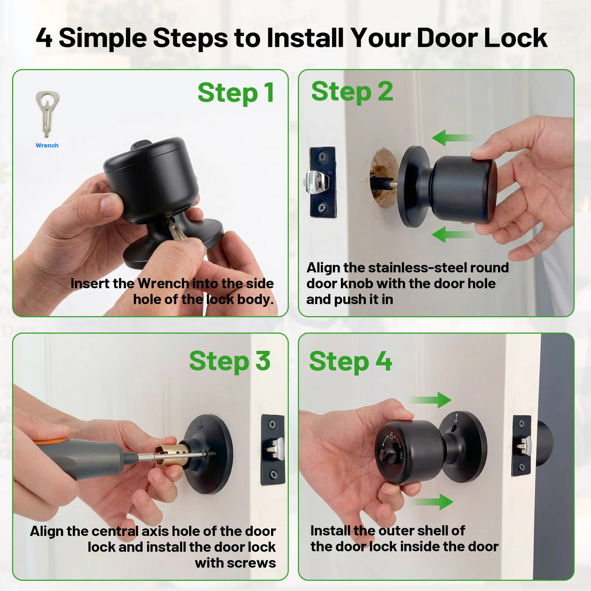 YFK Fingerprint Door Lock Knob With Tuya App Control