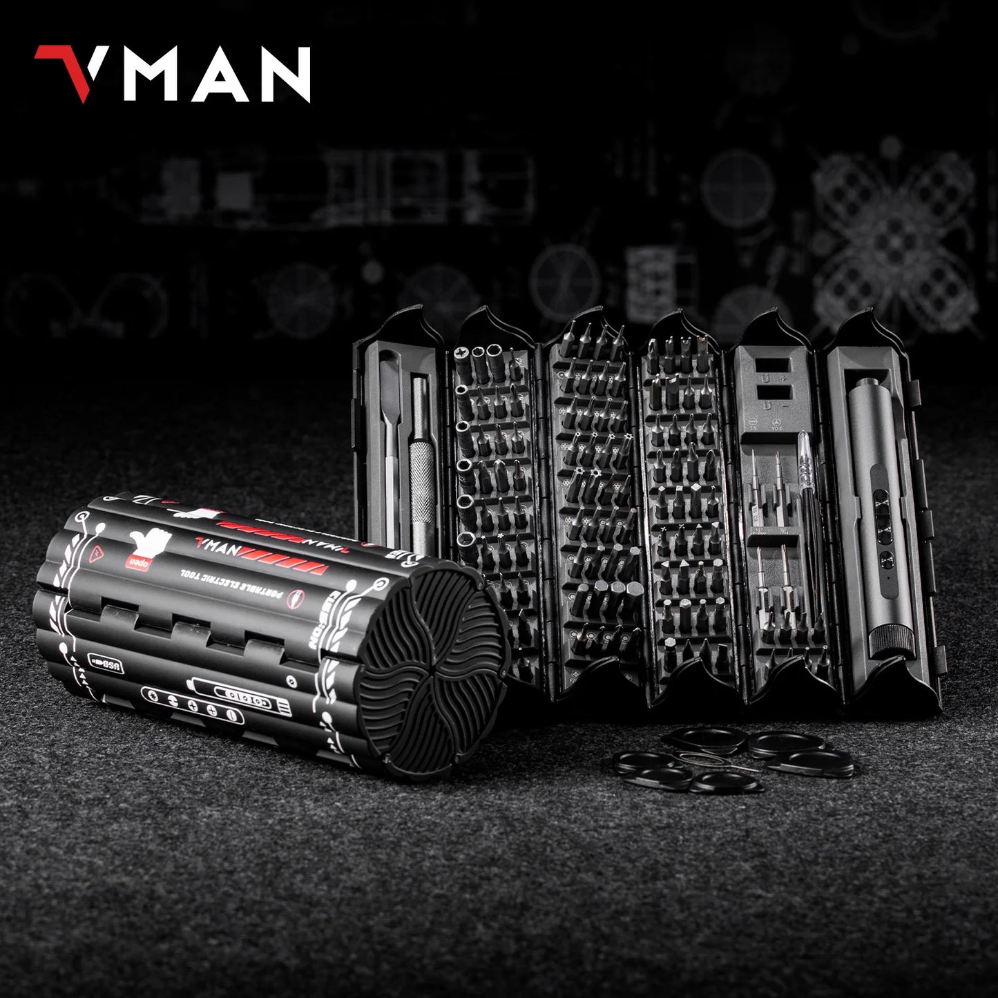 VMAN 138-in-1 Magnetic Bit Precision Electric Screwdriver Set