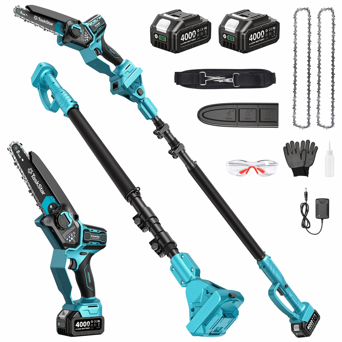 TaskStar Telescopic Pole Saw And Brushless Chainsaw Combo