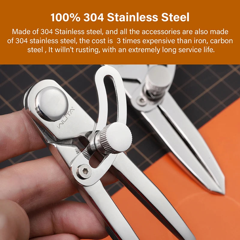 Wuta 304 Stainless Steel Wing Divider Adjustable Leather Tools Set