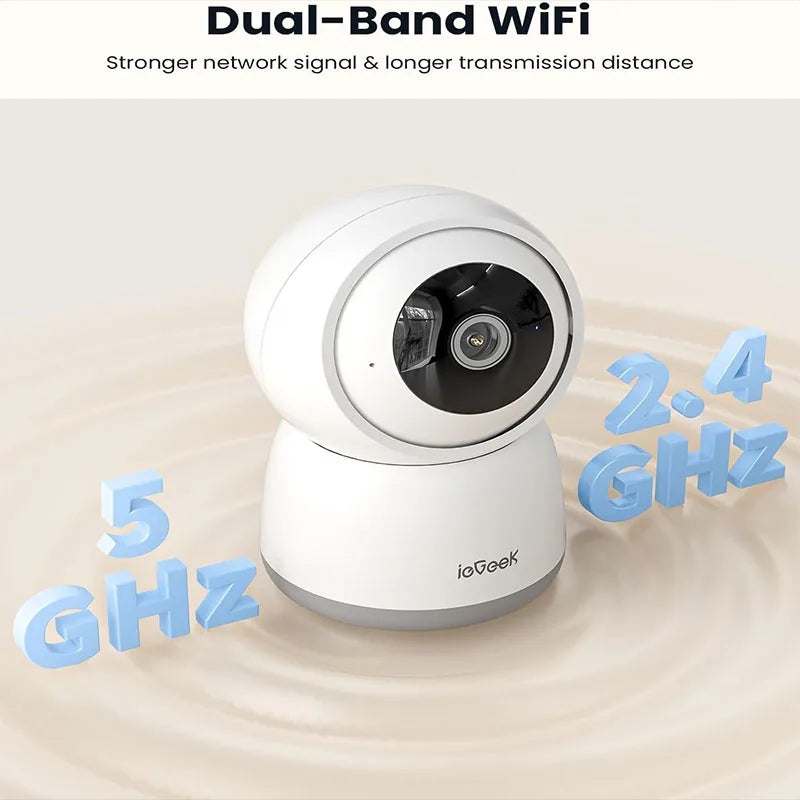IEGEEK 5MP Indoor Security Camera With 2.4/5GHz WiFi Night Vision