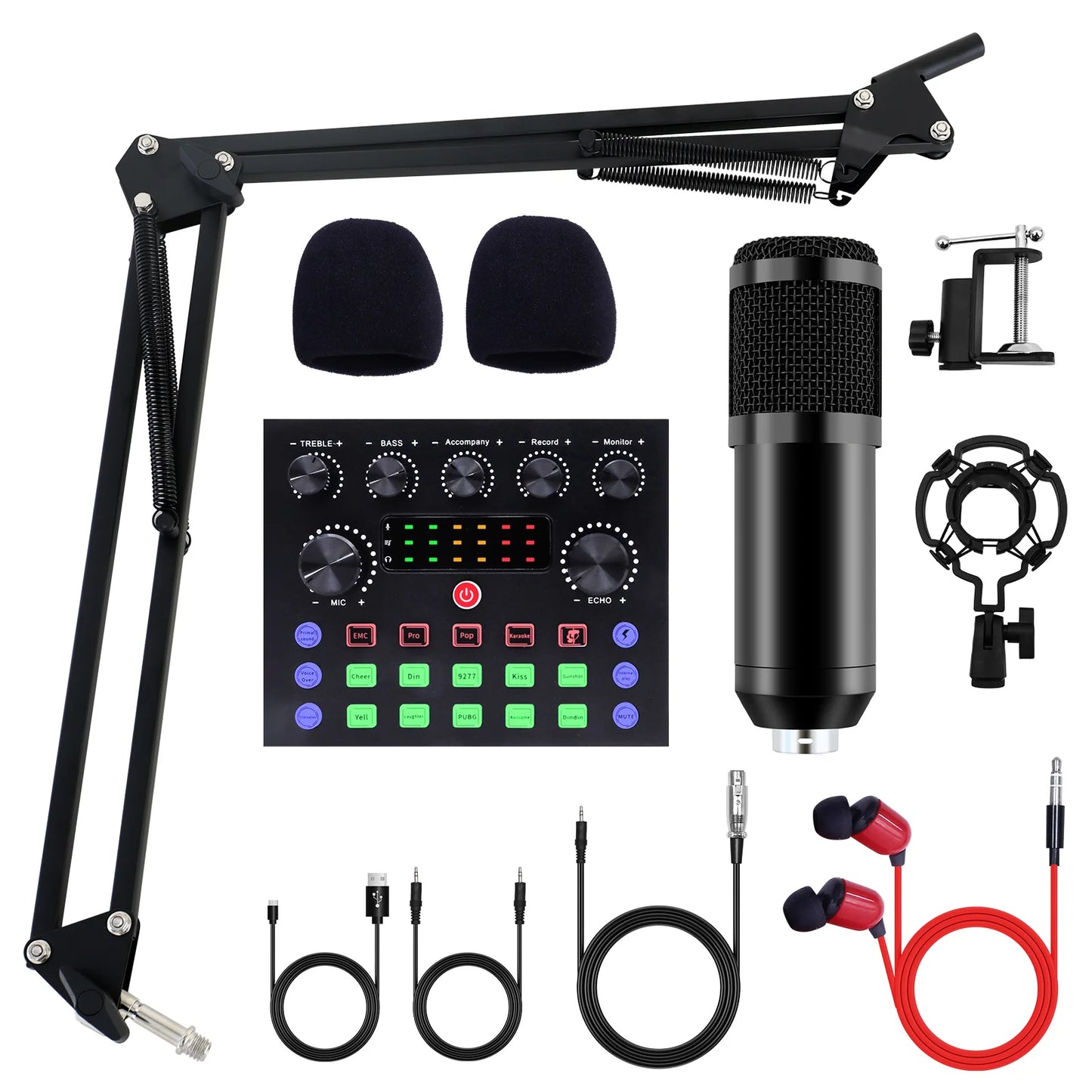 Studio Recording Kit With Condenser Microphone For PC And Laptop
