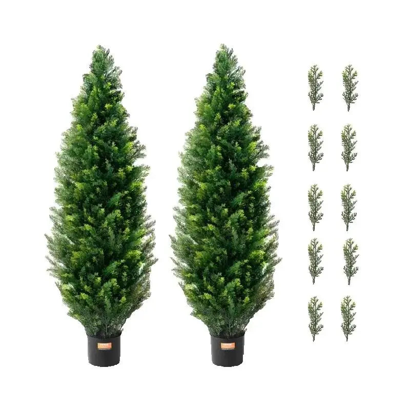 SucceBuy Artificial Cedar Topiary Tree Evergreen Outdoor Decor