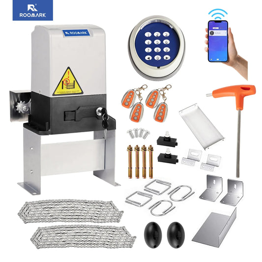 ROOMARK Automatic Sliding Gate Opener Kit With Remote Controllers