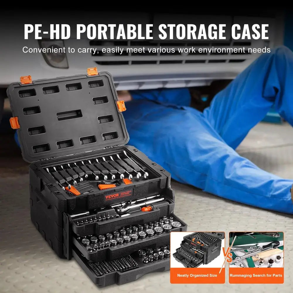 Mechanics Tool Set and Socket Kit 450 Pcs SAE Metric