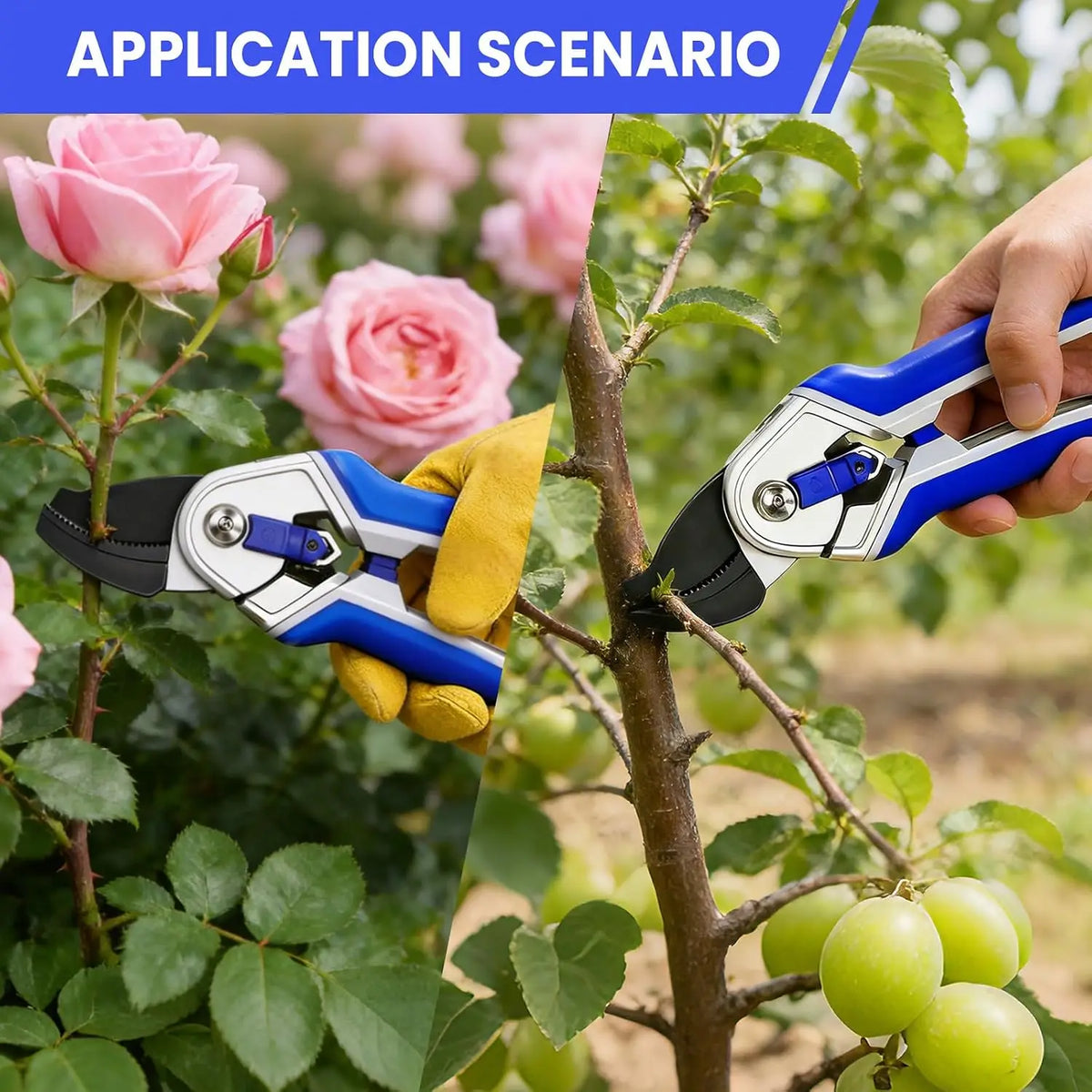 Tacleekii Bypass Pruning Shears With Comfort Grip for Garden Trimming