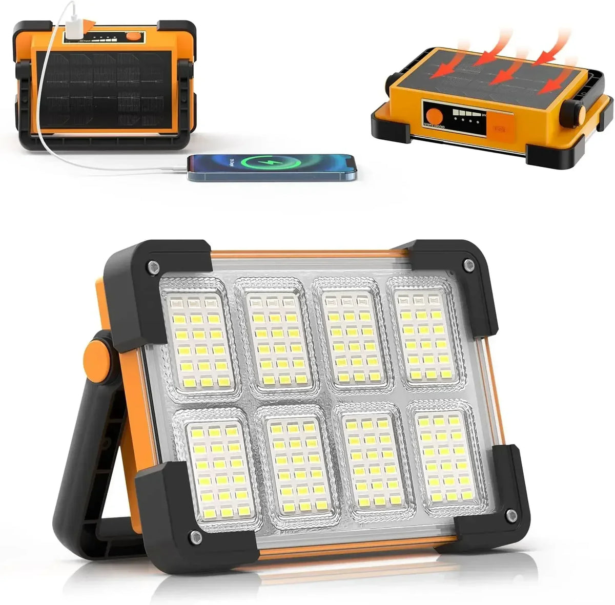LED BARZ Rechargeable Solar Outdoor Portable LED Floodlight For Construction