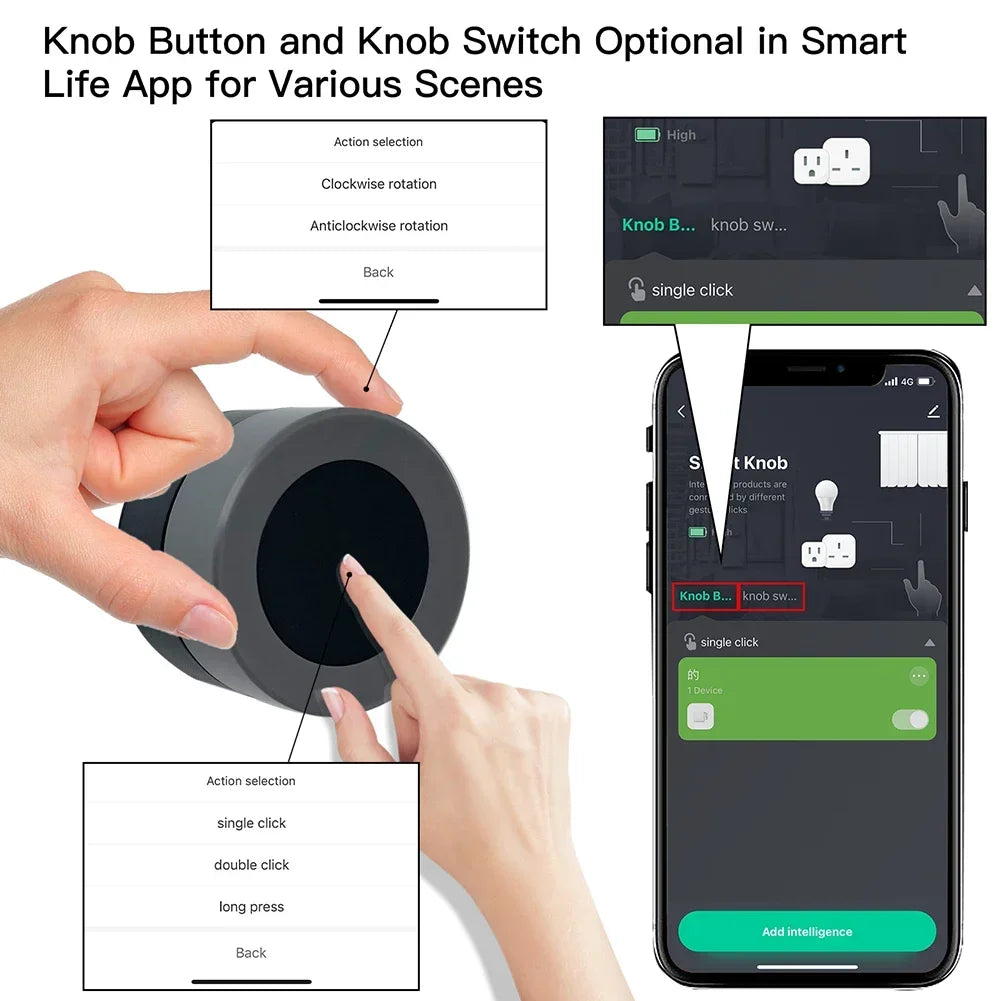 MOES Zigbee Smart Rotary Dimmer Switch Wireless Scene Controller