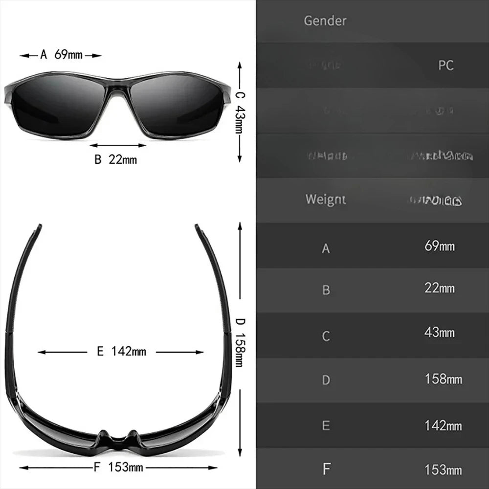 Polarized Sports Sunglasses For Men Lightweight Night Vision Cycling Driving
