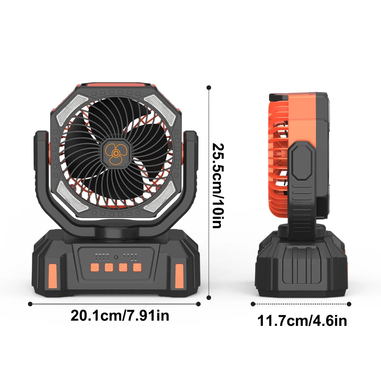 Portable Misting Fan With USB Rechargeable Battery And LED Lantern