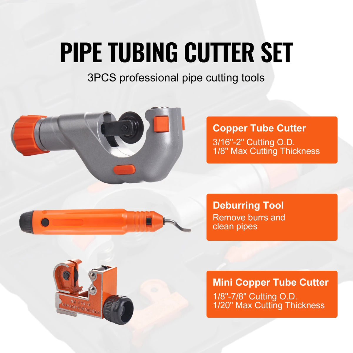 VEVOR Tubing Cutter Set Heavy Duty Pipe Cutting And Deburring