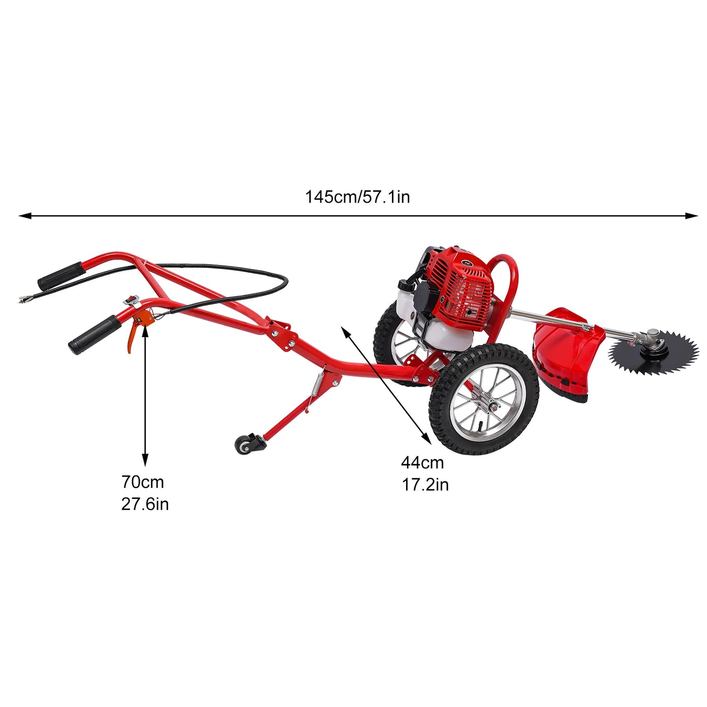 Bymaocar Two-Stroke Gasoline Lawn Mower Hand Push For Yard Maintenance