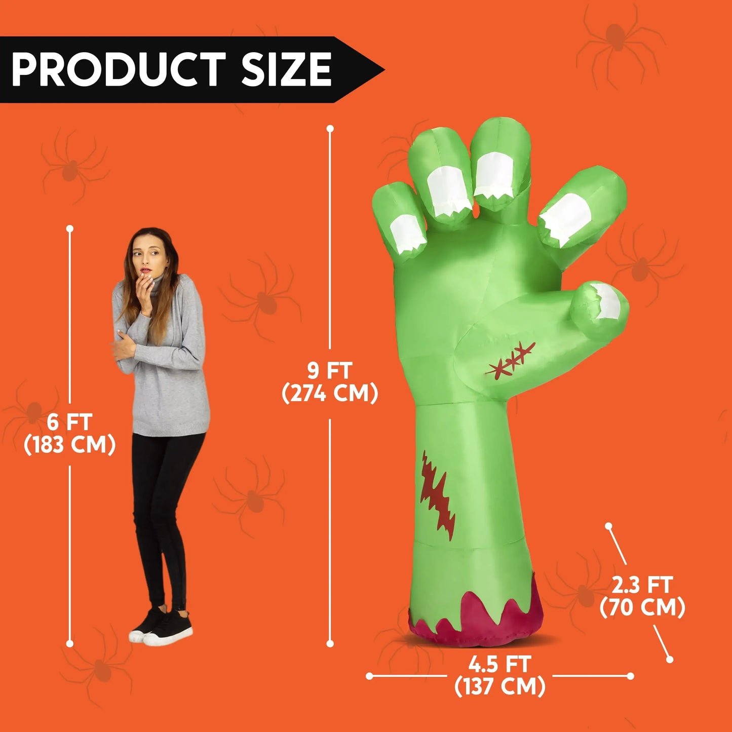 Joyfy Zombie Arm Inflatable With LEDs For Halloween Outdoor