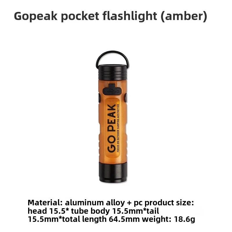 Gopeak USB Rechargeable LED Pocket Flashlight Clip Hat Light
