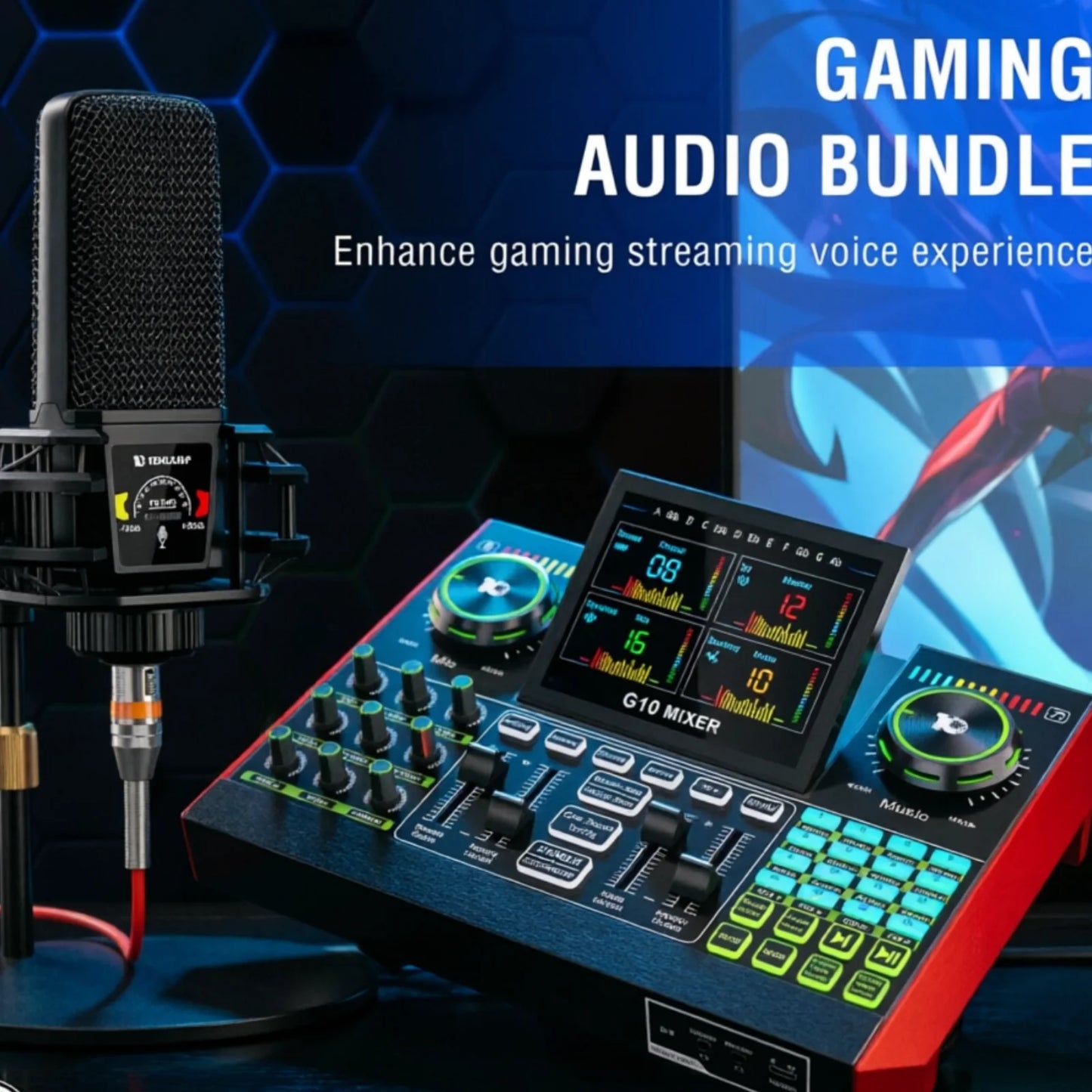 TenLamp G10 PKPRO Podcast Studio Mixer With 6 Channel Interface