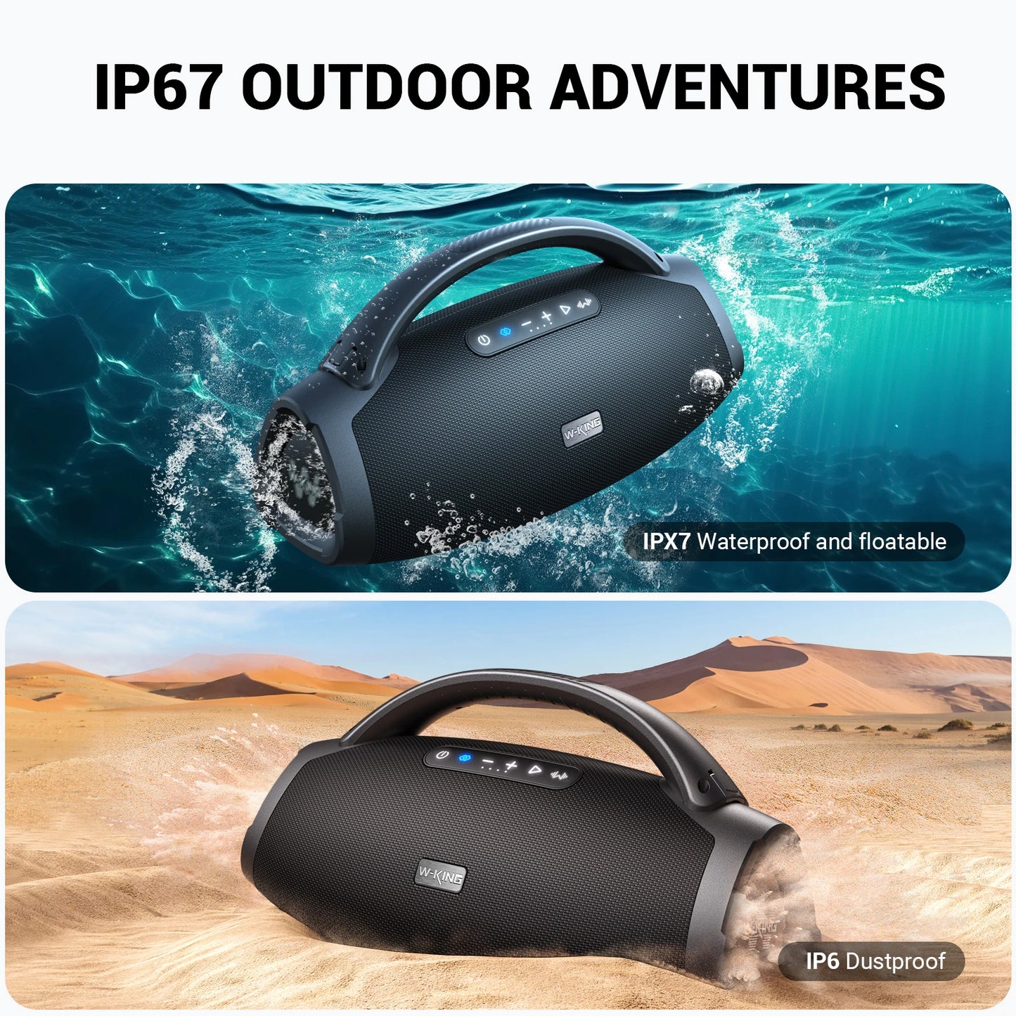 W-King X20S Bluetooth Speaker With Strap, 140W RMS Portable