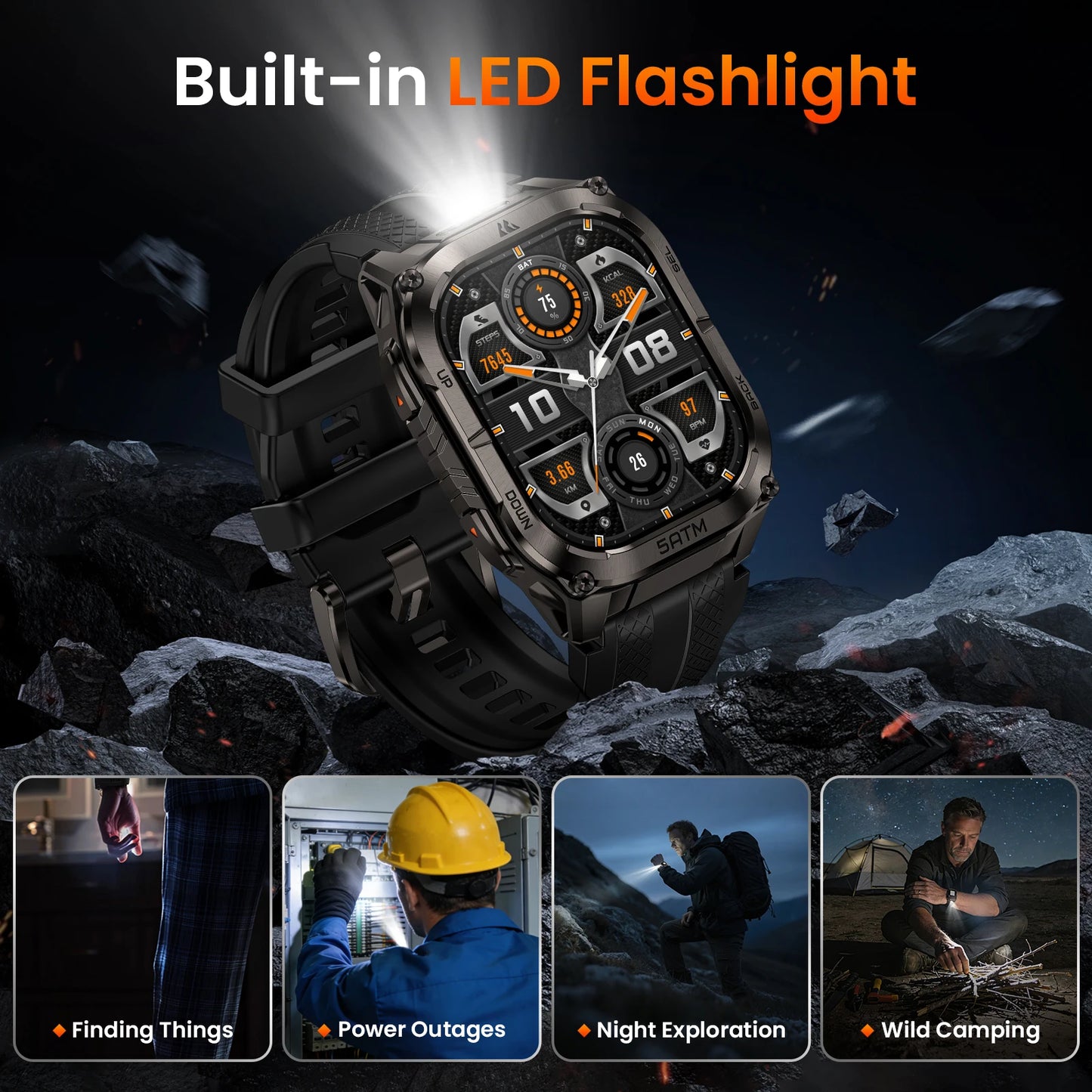 Kospe Tank M4C Advanced GPS Smartwatch For Men Health Tracking